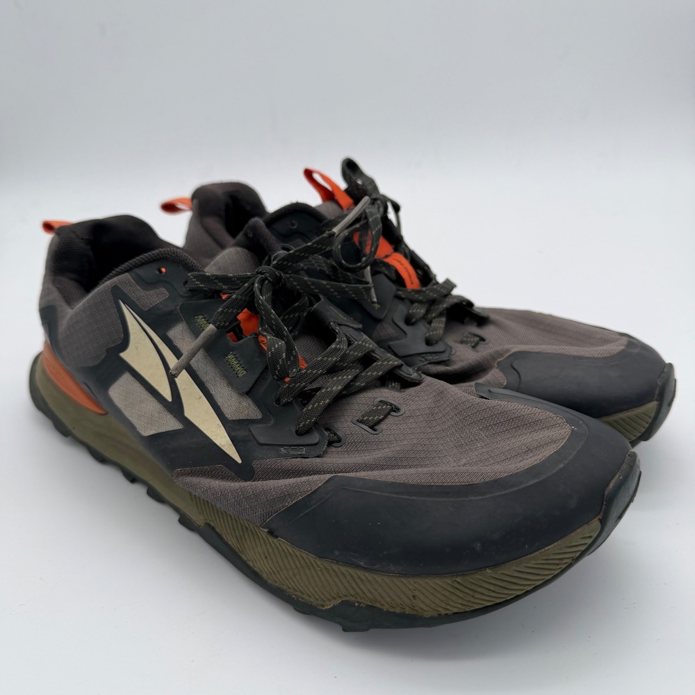 Altra Lone Peak 7 Trail Running Shoes Mens 9.5 Black Gray Orange AL0A7R6H020